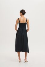DARYA RUCHED DROP WAIST LINEN DRESS