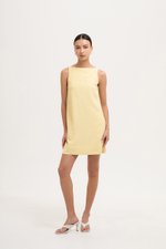 DARLIA LOW BACK SHEATH LINEN DRESS