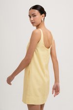 DARLIA LOW BACK SHEATH LINEN DRESS