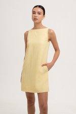 DARLIA LOW BACK SHEATH LINEN DRESS