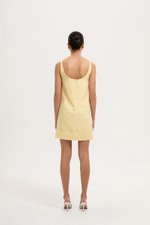 DARLIA LOW BACK SHEATH LINEN DRESS