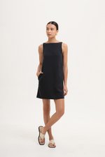 DARLIA LOW BACK SHEATH LINEN DRESS