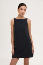 DARLIA LOW BACK SHEATH LINEN DRESS