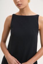 DARLIA LOW BACK SHEATH LINEN DRESS