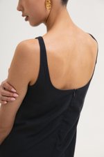 DARLIA LOW BACK SHEATH LINEN DRESS