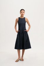 *BACKORDER* VARRA PANELLED DENIM DRESS