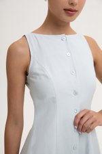 CLAUDINE BUTTON DOWN LINEN MIDI DRESS