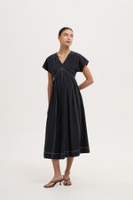 MARTINA CONTRAST PANELLED MIDI DRESS