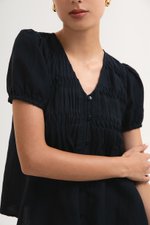 GIANNI PLEATED LINEN TOP