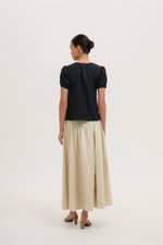 GIANNI PLEATED LINEN TOP