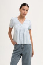GIANNI PLEATED LINEN TOP