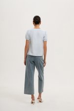 GIANNI PLEATED LINEN TOP