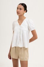 GIANNI PLEATED LINEN TOP