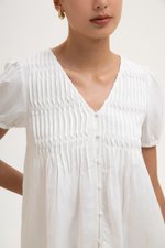 GIANNI PLEATED LINEN TOP