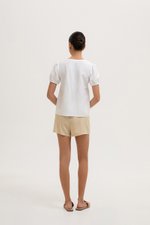 GIANNI PLEATED LINEN TOP