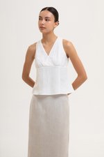 KADY CROSS OVER LINEN TOP