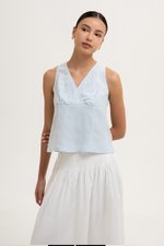 KADY CROSS OVER LINEN TOP