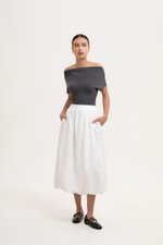 MYLANA BUBBLE HEM MIDI SKIRT
