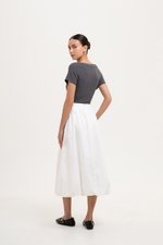 MYLANA BUBBLE HEM MIDI SKIRT