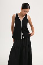 MINKA CONTRAST LINEN TOP