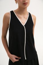 MINKA CONTRAST LINEN TOP