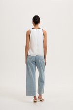 MINKA CONTRAST LINEN TOP