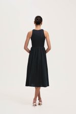 GISELLE BUTTONDOWN PLEATED LINEN MIDI DRESS GISELLE BUTTONDOWN PLEATED LINEN MIDI DRESS