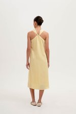 AYSHA BACK TWIST LINEN MIDI DRESS