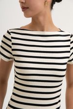 *BACKORDER* BRITNEY STRIPED BOAT NECK T-SHIRT