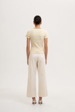 BRITNEY STRIPED BOAT NECK T-SHIRT