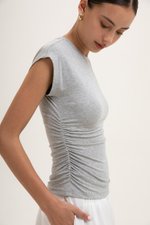 EDDIE CAP SLEEVE RUCHED TEE