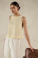 CHRISTEN SLEEVELESS LINEN TOP