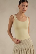 CARLY SCALLOP EDGE RIBBED TANK TOP
