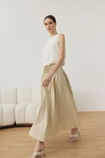 HANNAH PIN TUCK MIDI SKIRT (REGULAR)