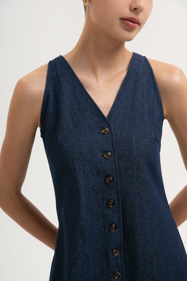 LORNEY VEST DENIM MINI DRESS LORNEY VEST DENIM MINI DRESS