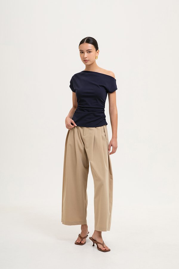 SAMIRA ASYMMETRIC RUCHED MODAL TEE SAMIRA ASYMMETRIC RUCHED MODAL TEE