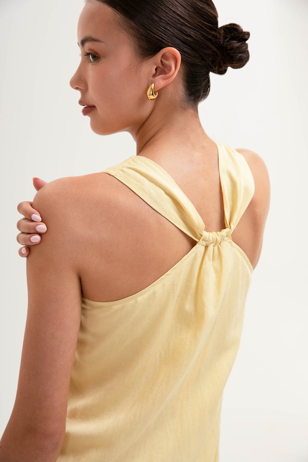 AYSHA BACK TWIST LINEN MIDI DRESS AYSHA BACK TWIST LINEN MIDI DRESS