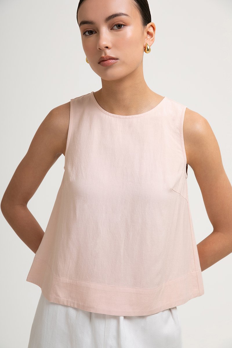 CHRISTEN SLEEVELESS LINEN TOP