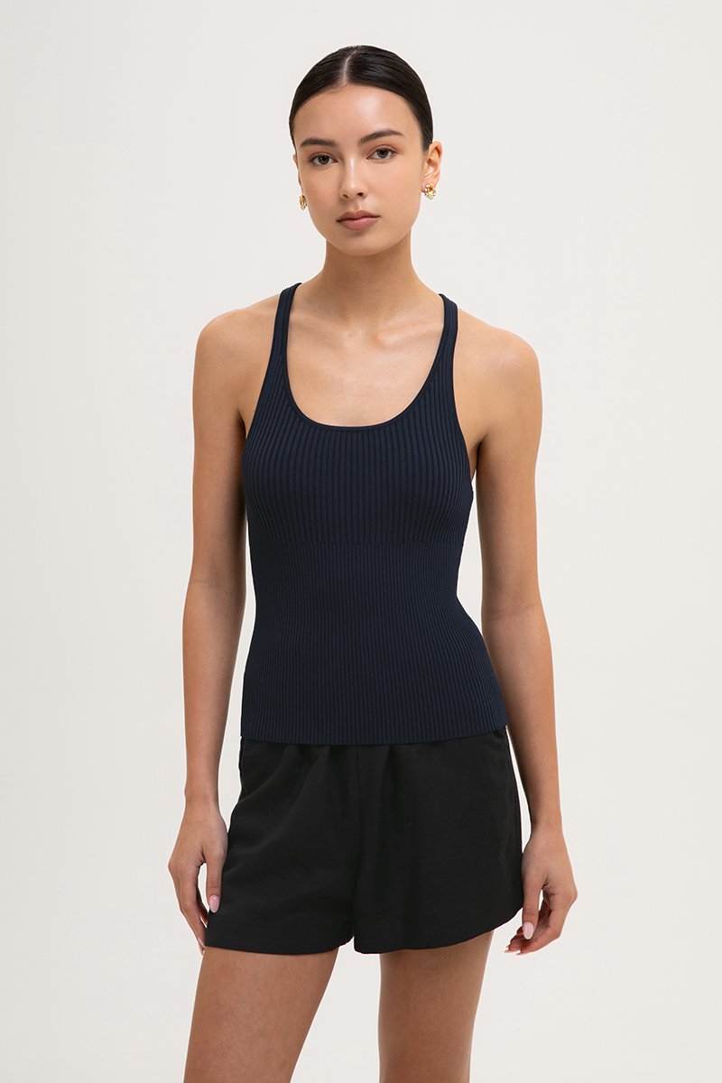 HADLEY NEEDLEWORK RIBBED TANK