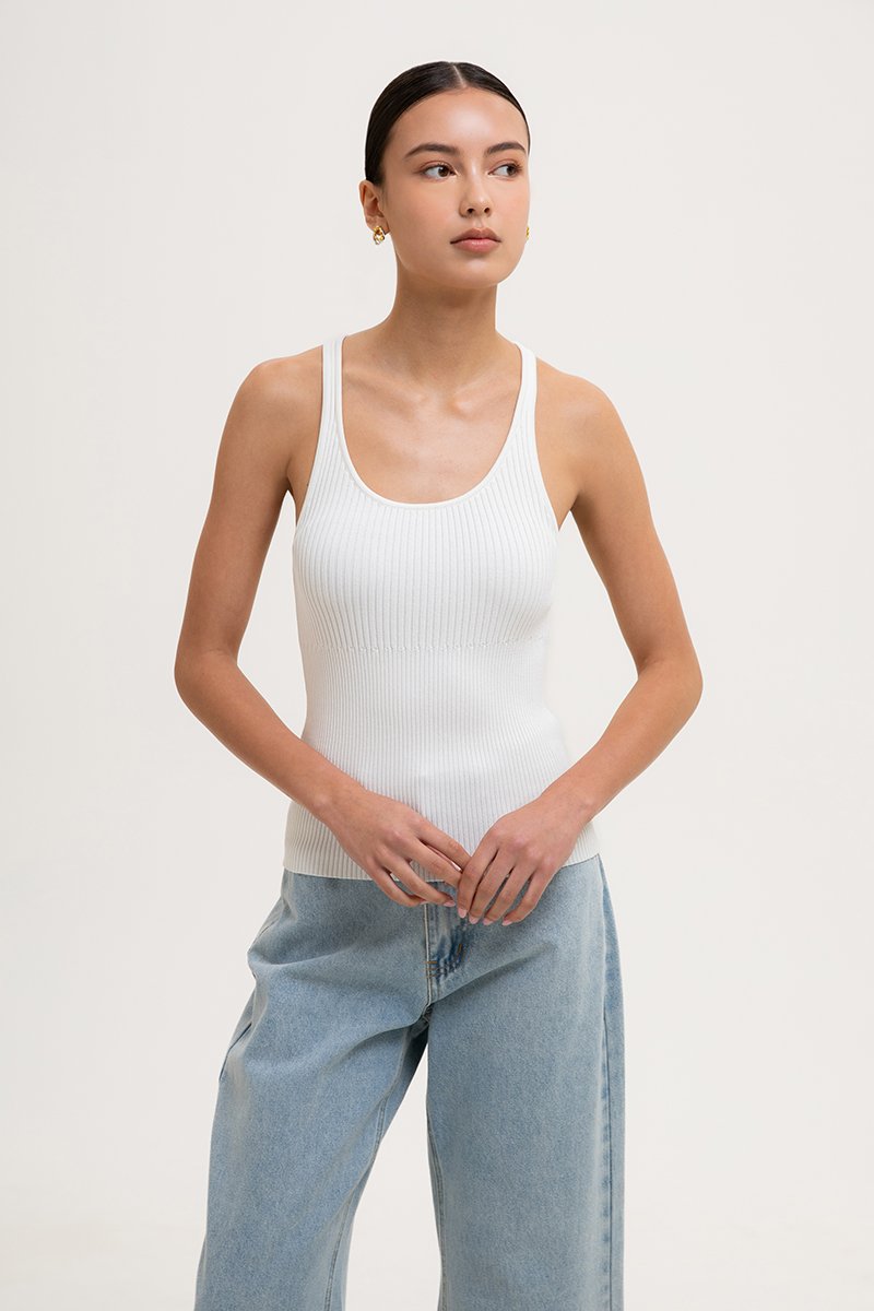 HADLEY NEEDLEWORK RIBBED TANK