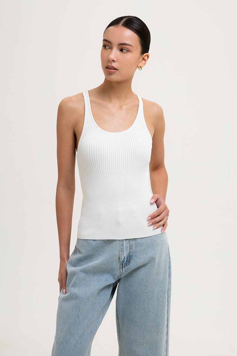 HADLEY NEEDLEWORK RIBBED TANK