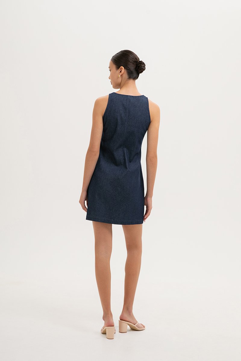 LORNEY VEST DENIM MINI DRESS