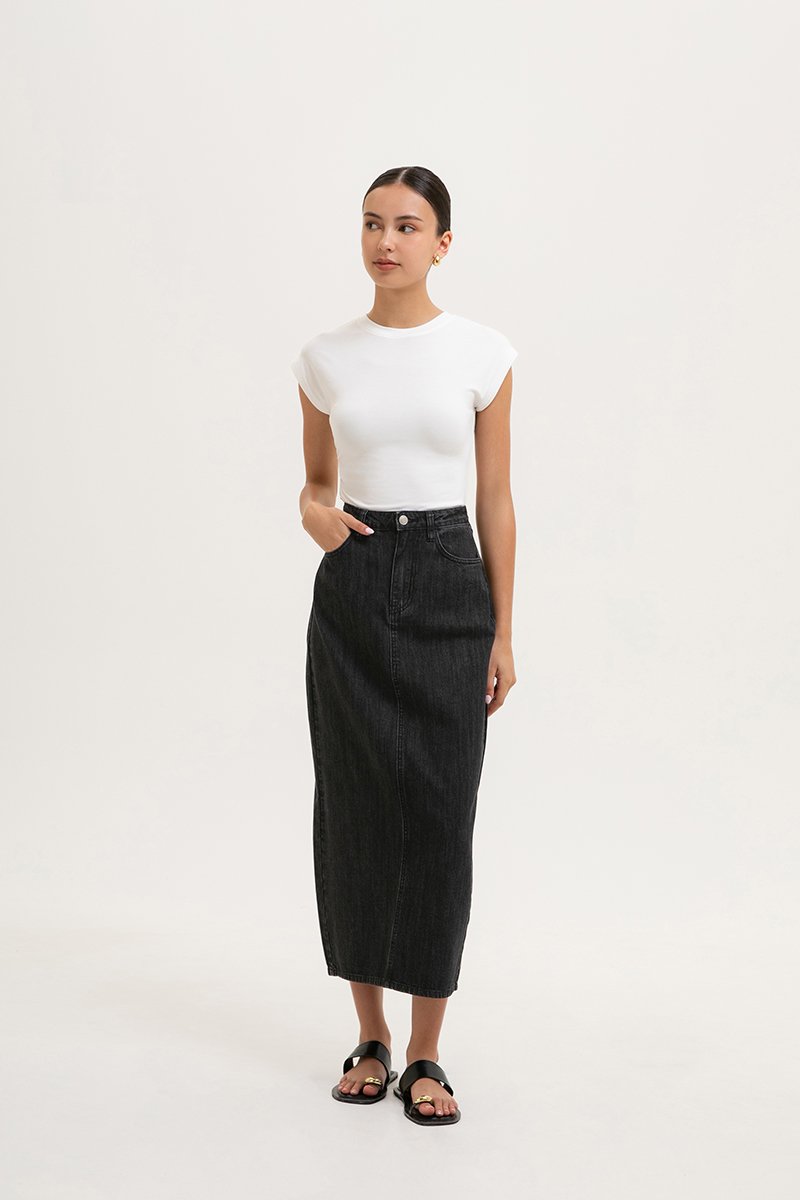 EDDIE CAP SLEEVE RUCHED TEE