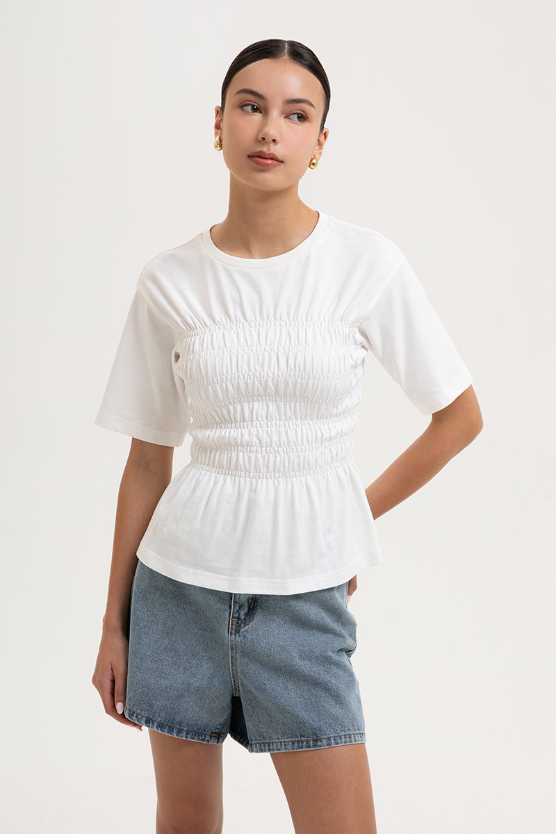 MABEL SMOCKED T-SHIRT