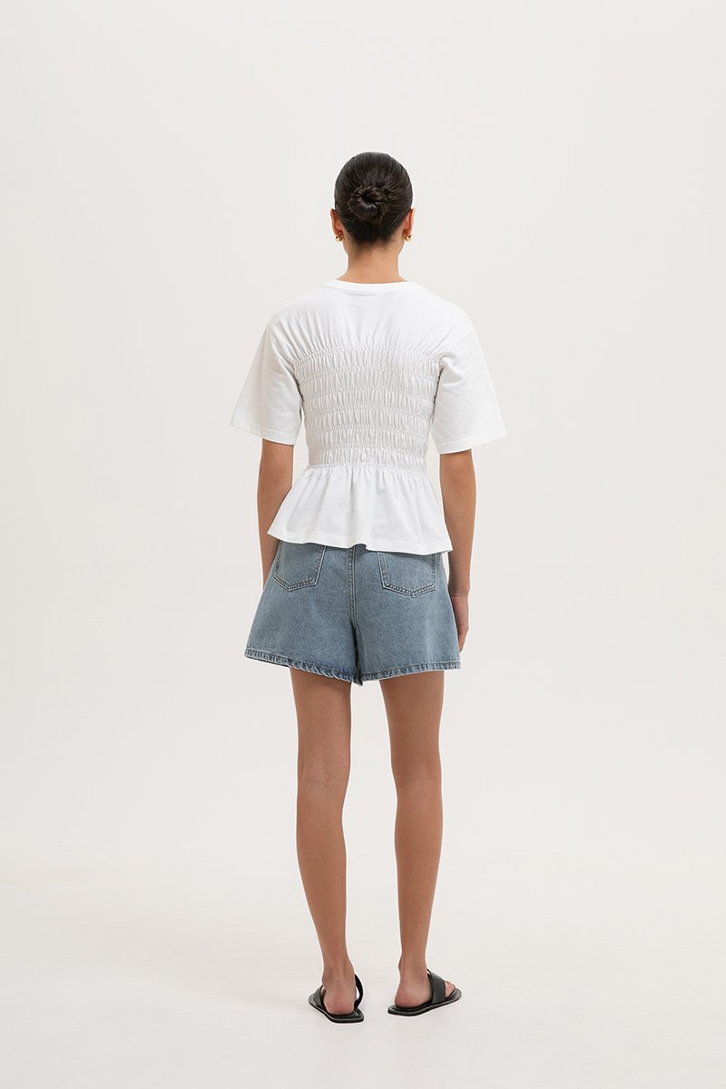 MABEL SMOCKED T-SHIRT