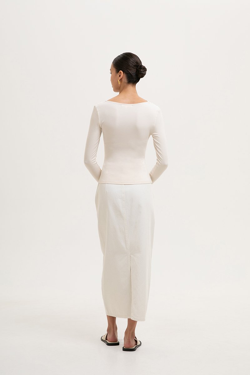 CARLIE ASYMMETRIC LONG SLEEVE TOP