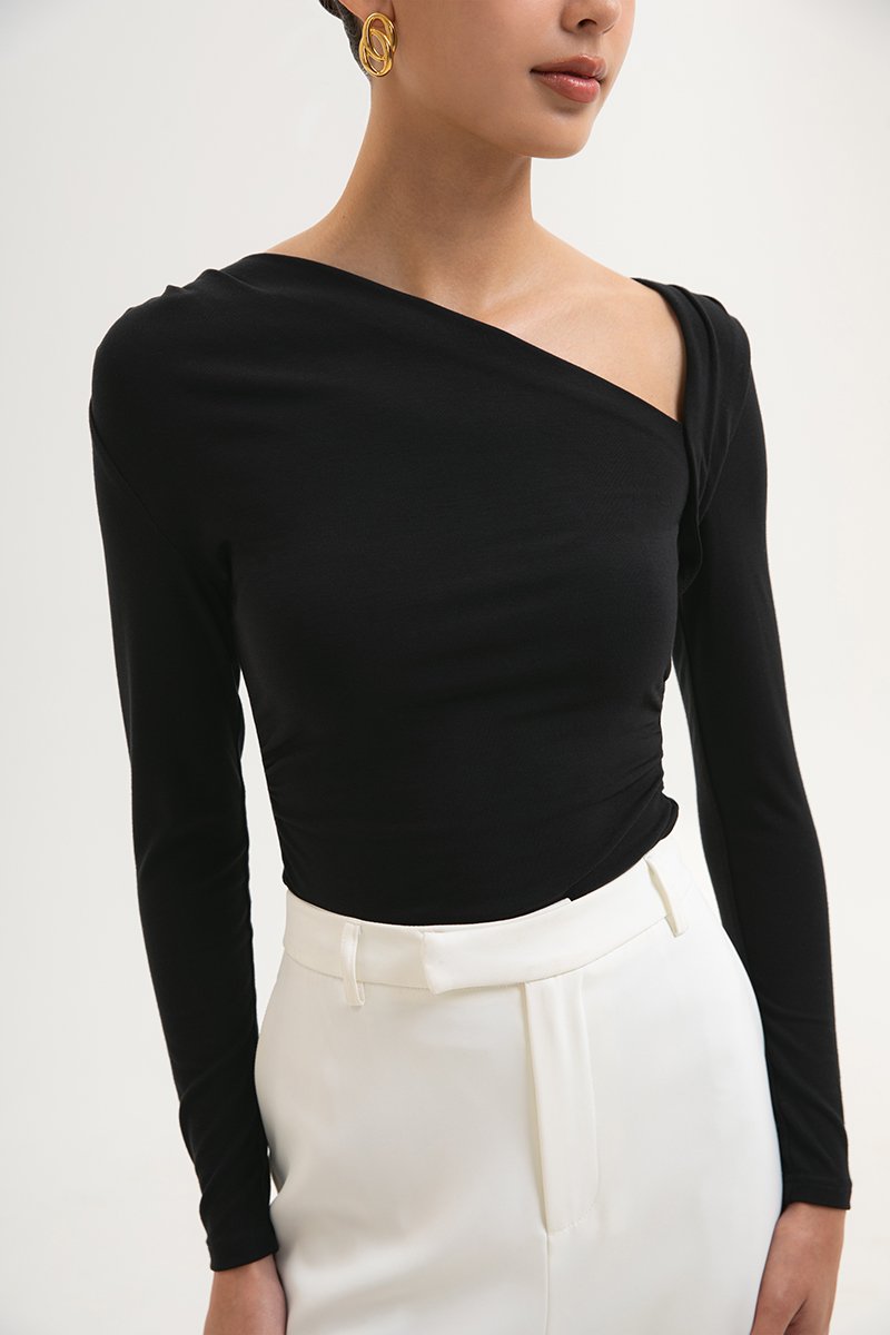 CARLIE ASYMMETRIC LONG SLEEVE TOP