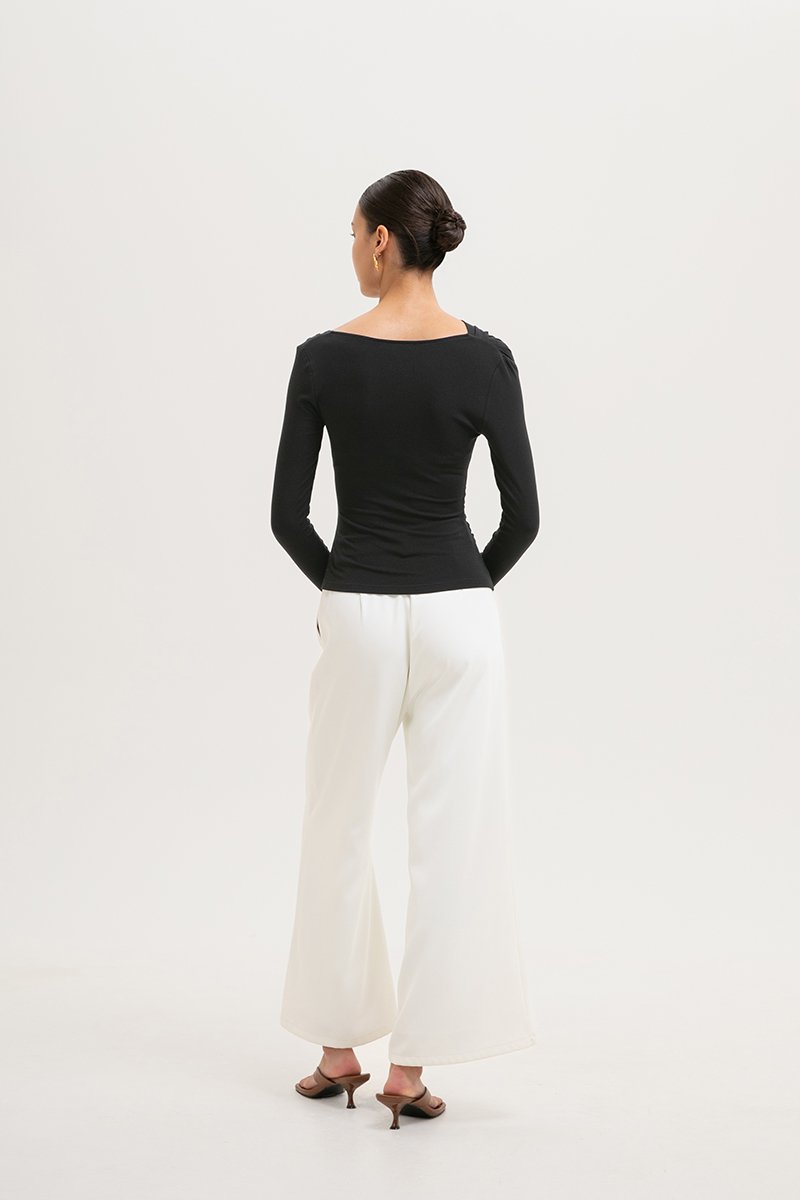 CARLIE ASYMMETRIC LONG SLEEVE TOP