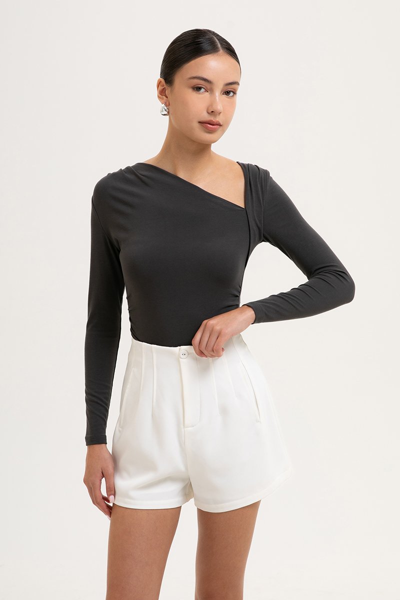 CARLIE ASYMMETRIC LONG SLEEVE TOP