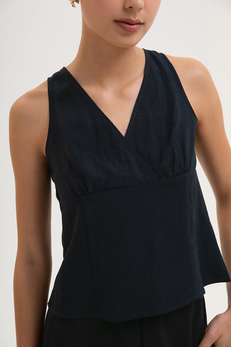 KADY CROSS OVER LINEN TOP